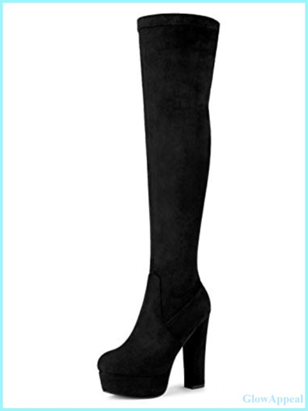 Faux Suede Over Knee Platform Block Heel Boots